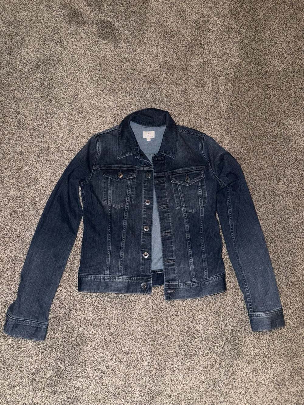 AG Adriano Goldschmied Womens Dark Wash Denim Jean Jacket Size M